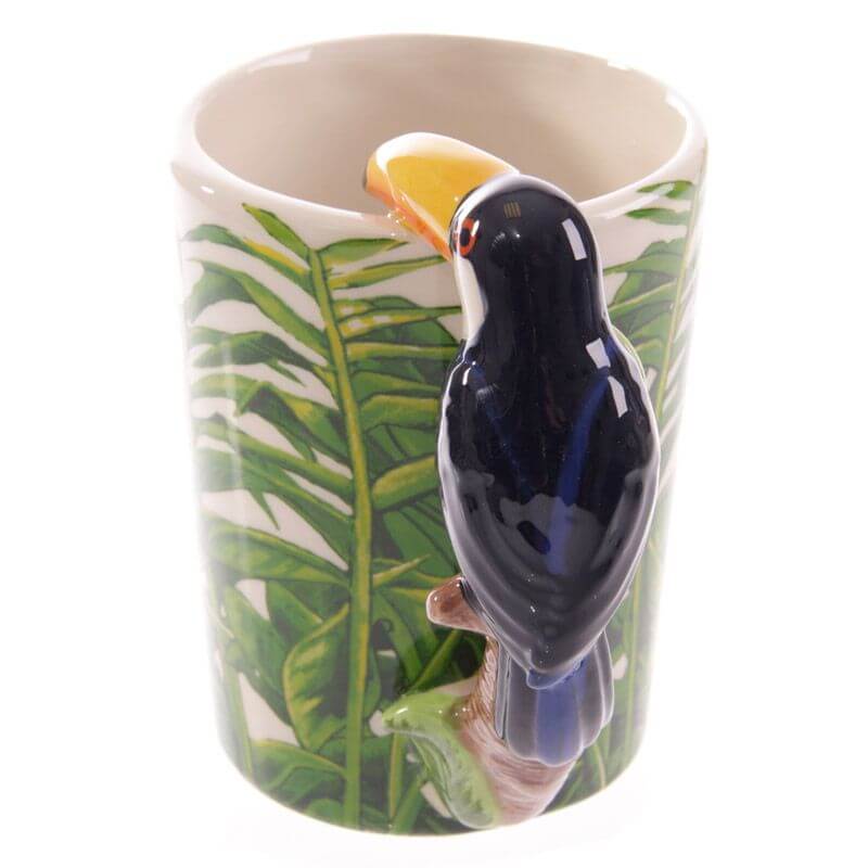 Tasse aus Keramik mit geformtem Henkel Jungle Explorer Tucan