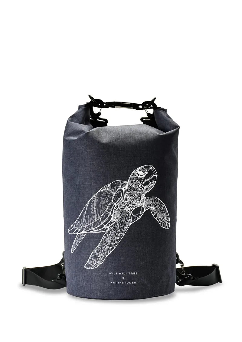 WILI WILI TREE Drybag 20L Sea Turtle - Lava Black