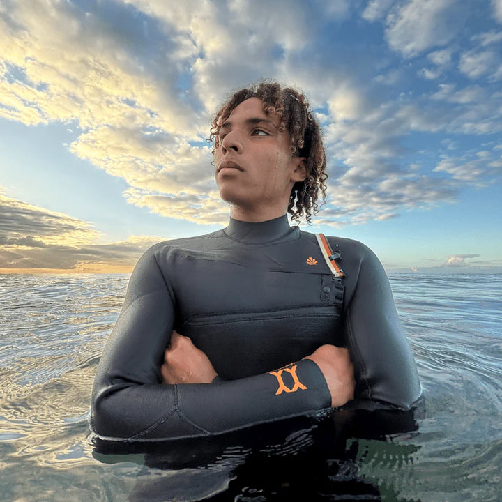 Saint Jacques Herren Neoprenanzug Yamamoto 4/3  Chestzip- Schwarz/ Orange