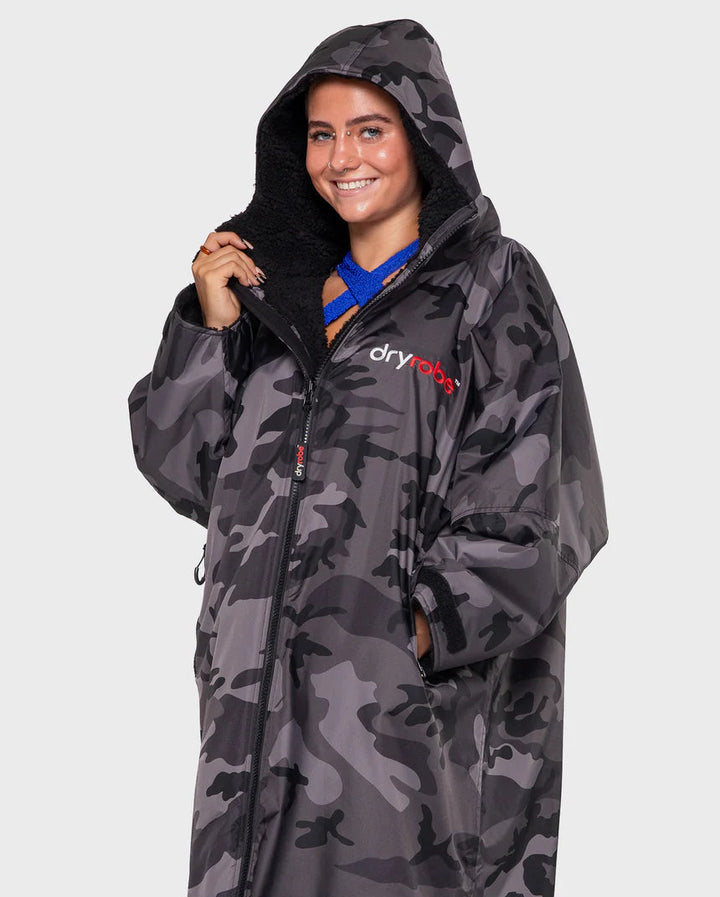 dryrobe Poncho Advance Langarm - black camo