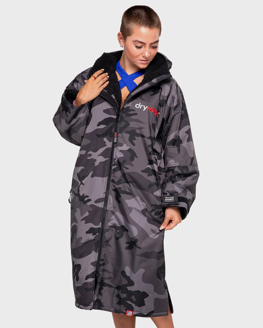 dryrobe Poncho Advance Langarm - black camo