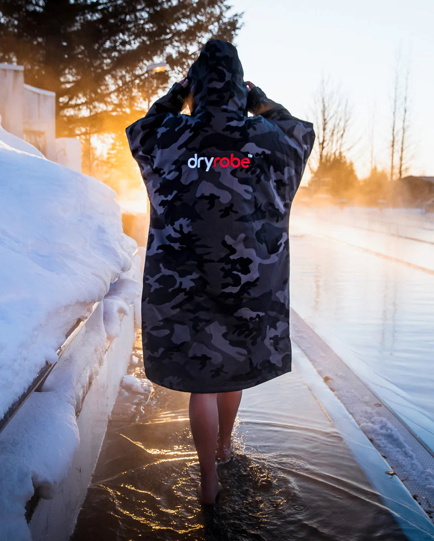 dryrobe Poncho Advance Langarm - black camo