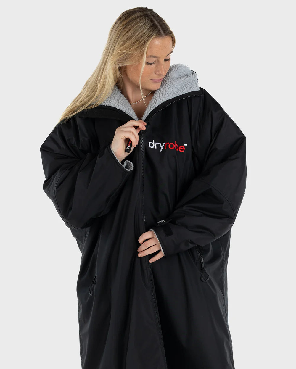 dryrobe Poncho Advance Langarm - black / grey