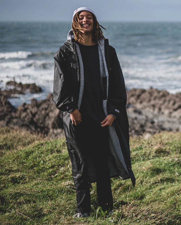 dryrobe Poncho Advance Langarm - black / grey