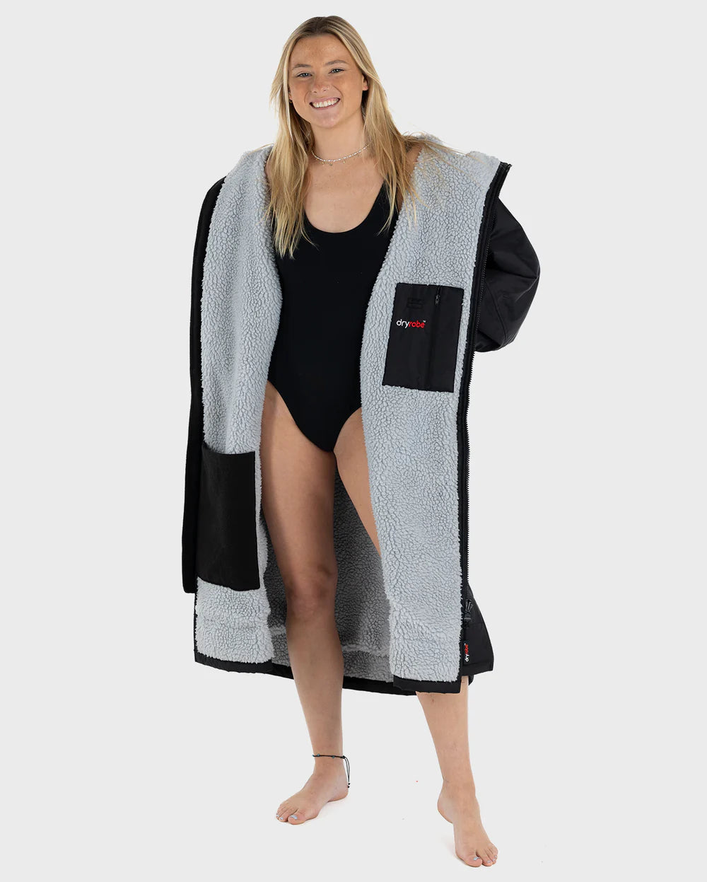 dryrobe Poncho Advance Langarm - black / grey