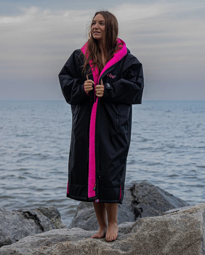 dryrobe Poncho Advance Langarm - black / pink