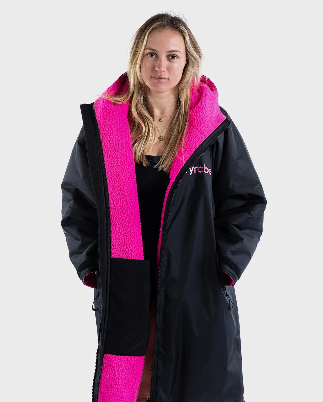 dryrobe Poncho Advance Langarm - black / pink