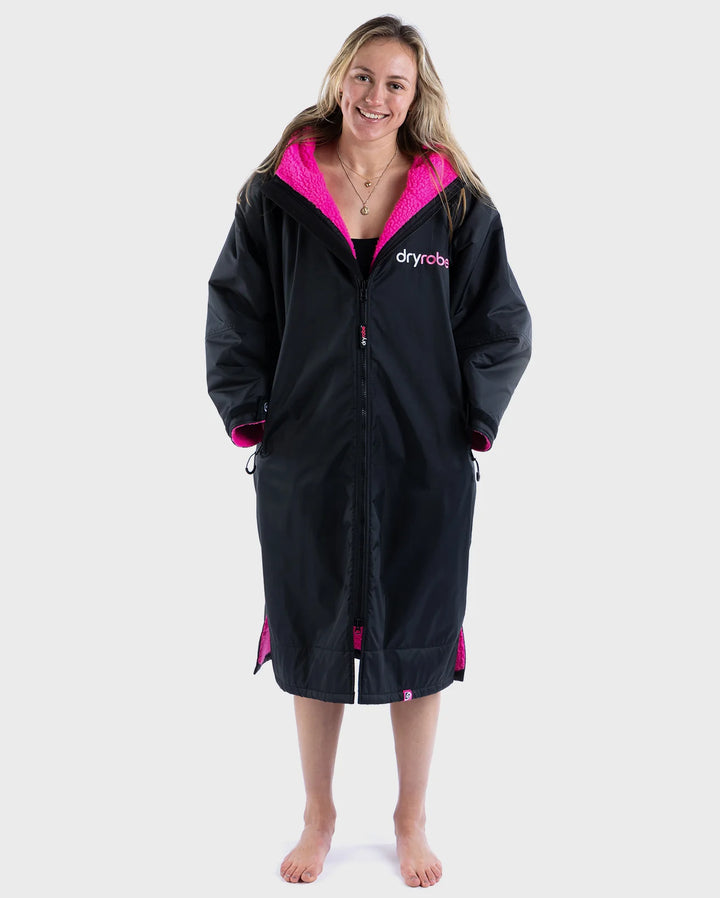 dryrobe Poncho Advance Langarm - black / pink