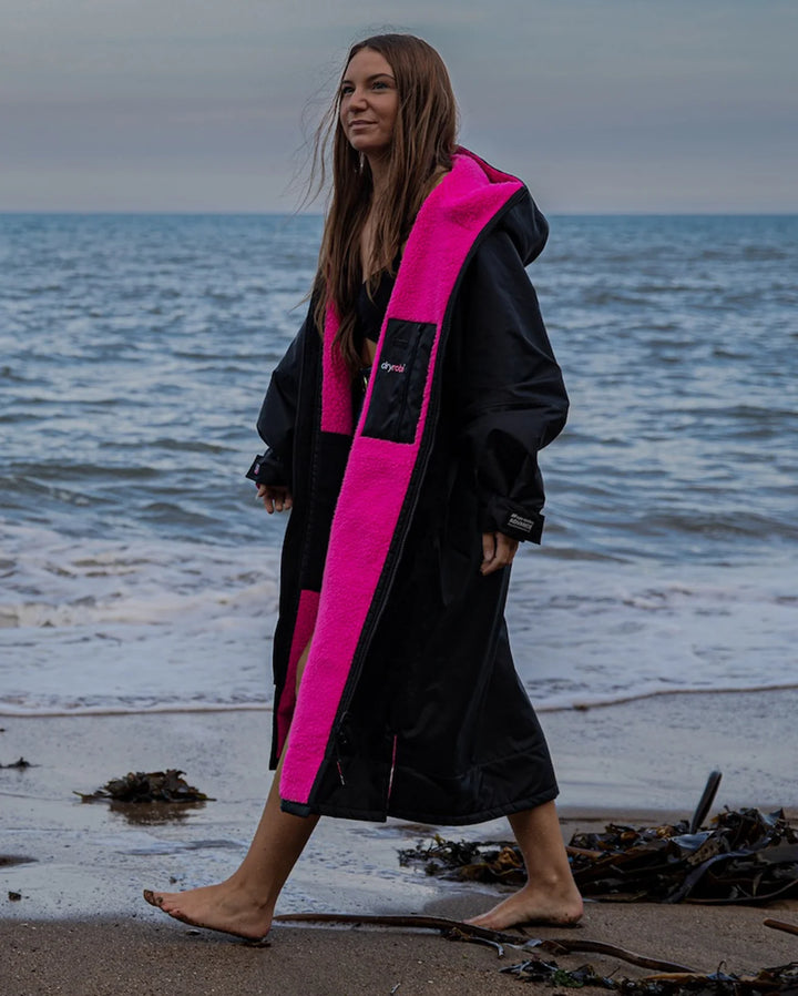 dryrobe Poncho Advance Langarm - black / pink