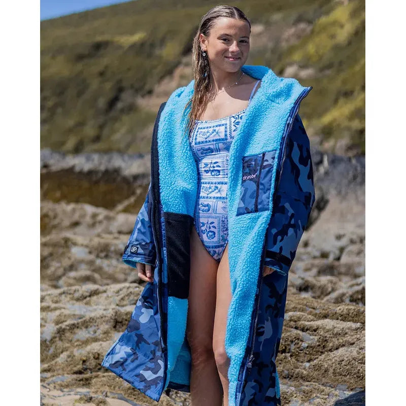 dryrobe Poncho Advance Langarm - blue camo