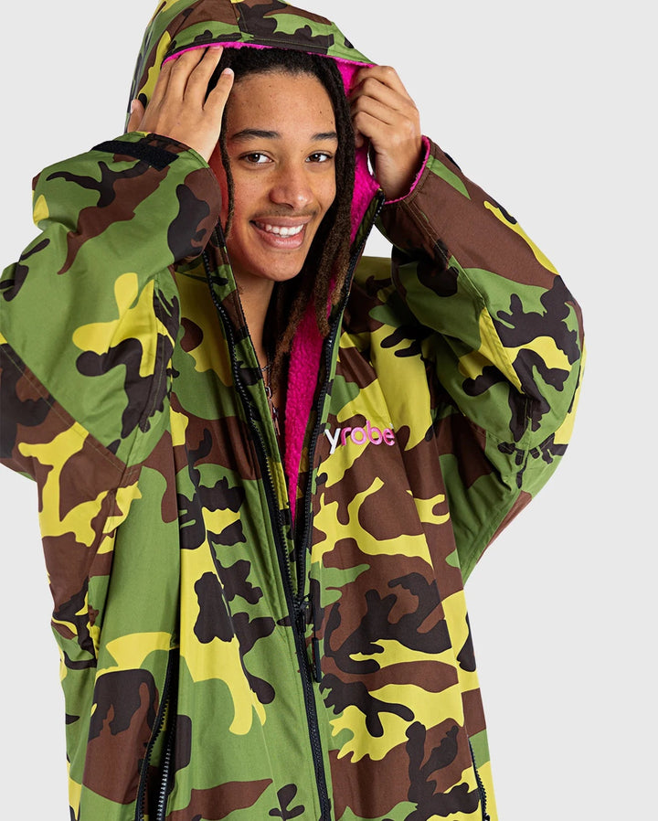 dryrobe Poncho Advance Langarm - camo pink