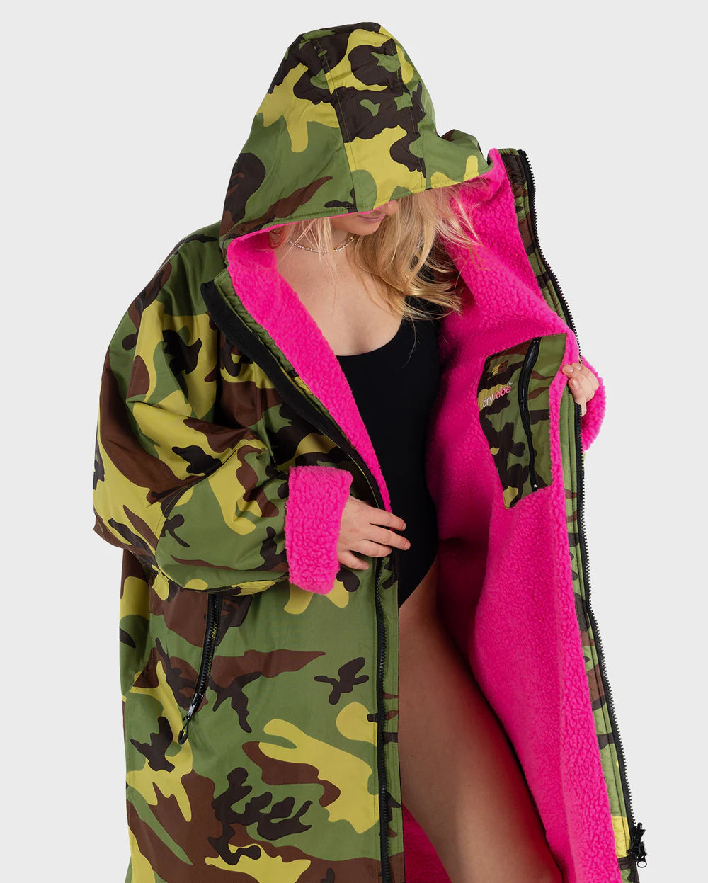 dryrobe Poncho Advance Langarm - camo pink