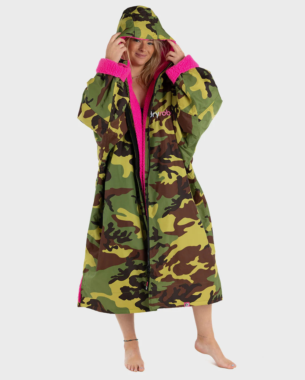 dryrobe Poncho Advance Langarm - camo pink