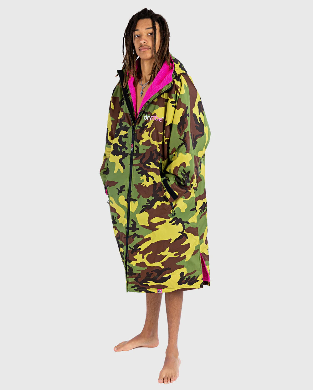 dryrobe Poncho Advance Langarm - camo pink