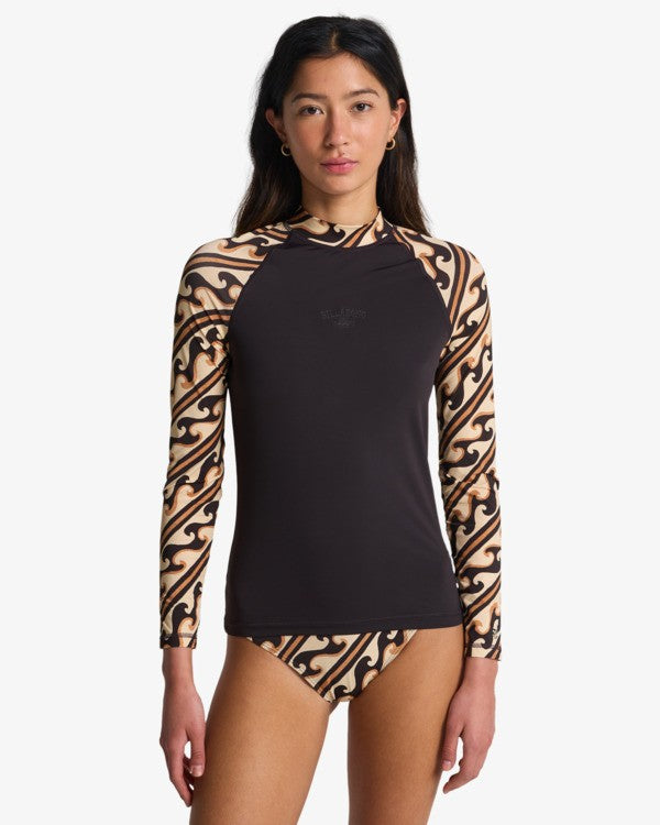 Billabong Damen Lycra Tropic Surf Print Langarm
