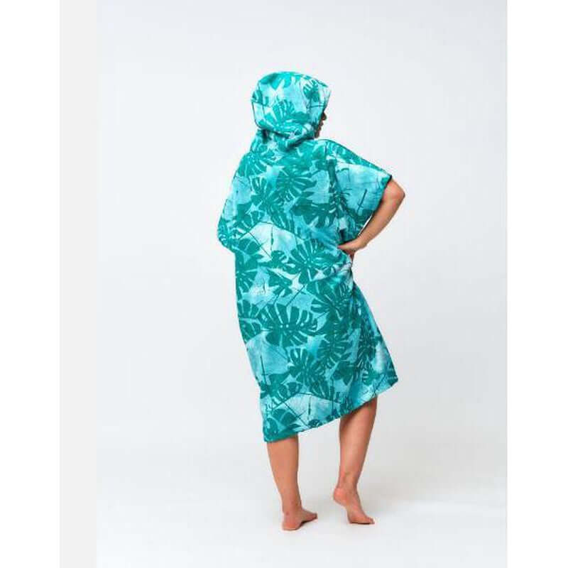 After Essentials Poncho Big Leaves - green