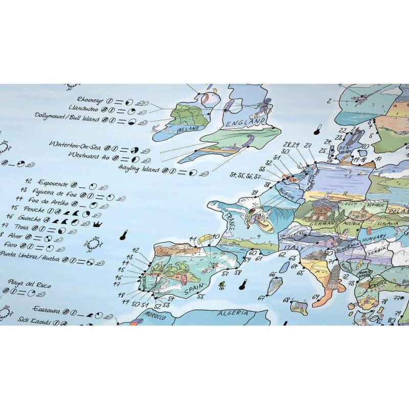 Awesome Maps Poster Kitesurf Map Zürich - Main Image