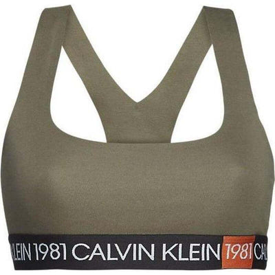 Calvin Klein Damen nahtloser Bralette - olive