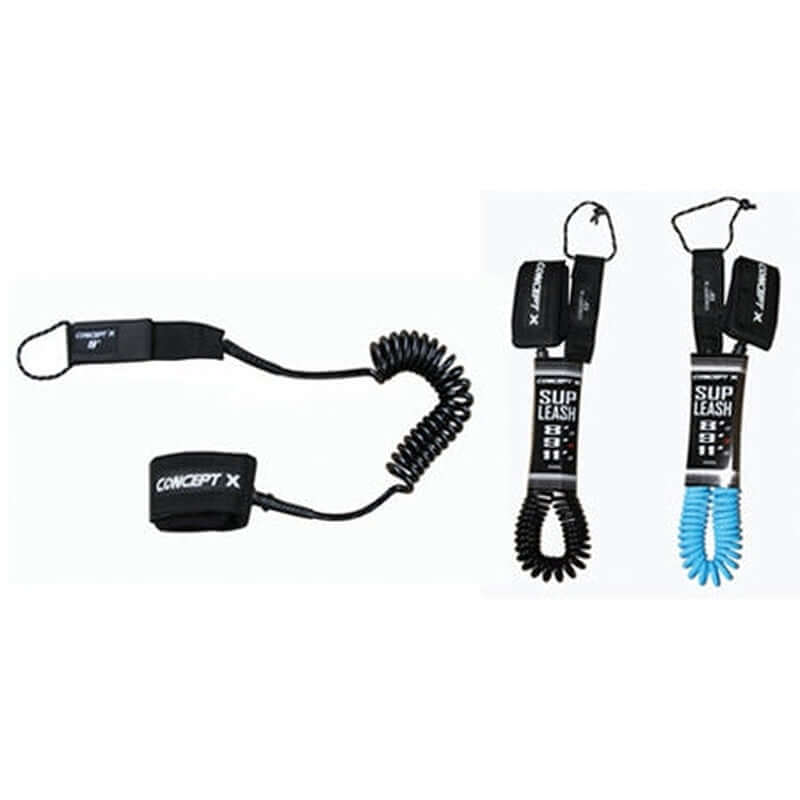 Concept-X 10' SUP Coiled Leash - black