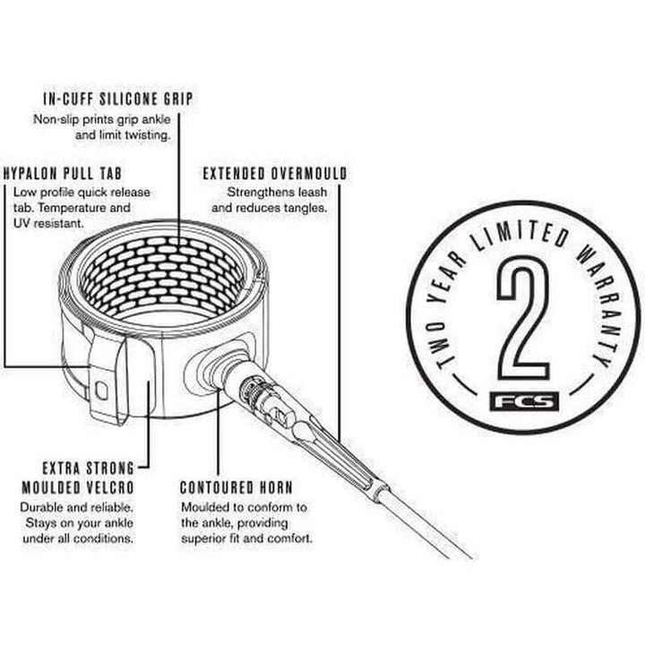 FCS 6'0 All Round Essential Leash - blood orange/navy