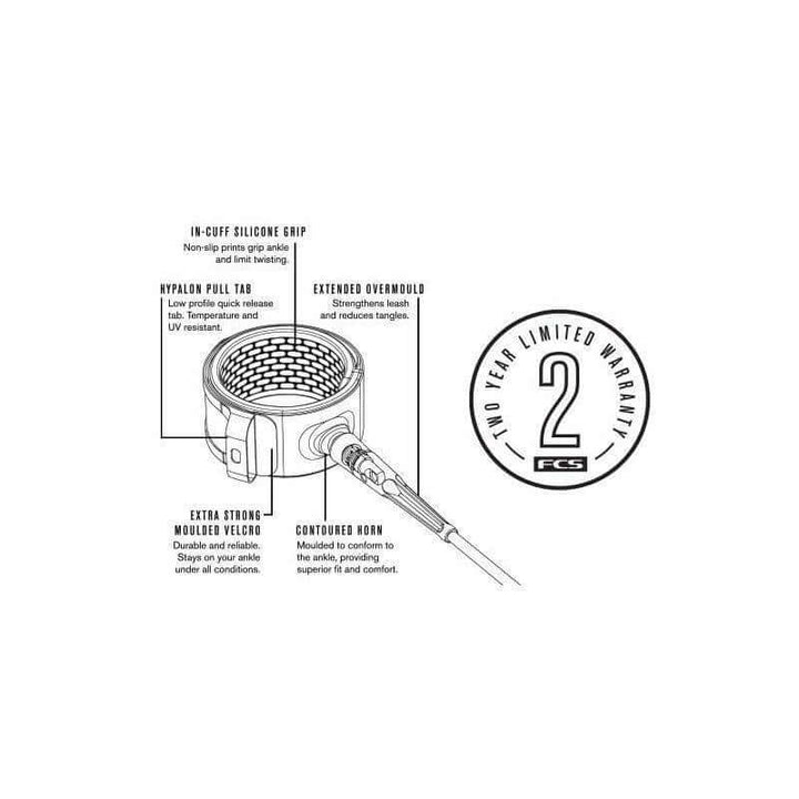 FCS 7'0 All Round Essential Leash - charcoal / blood orange