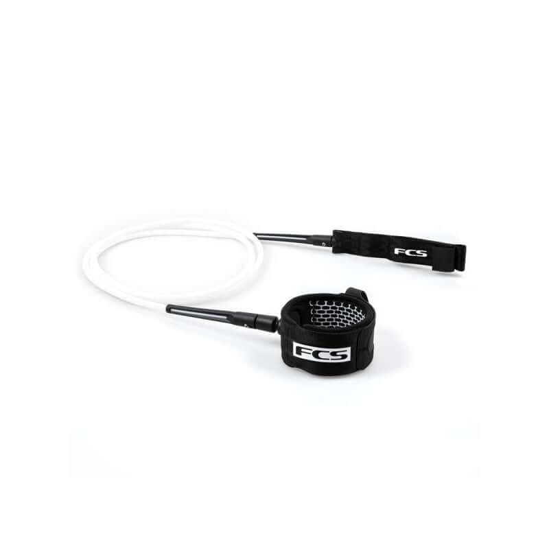 FCS 9'0 Longboard Ankle Leash - white/black