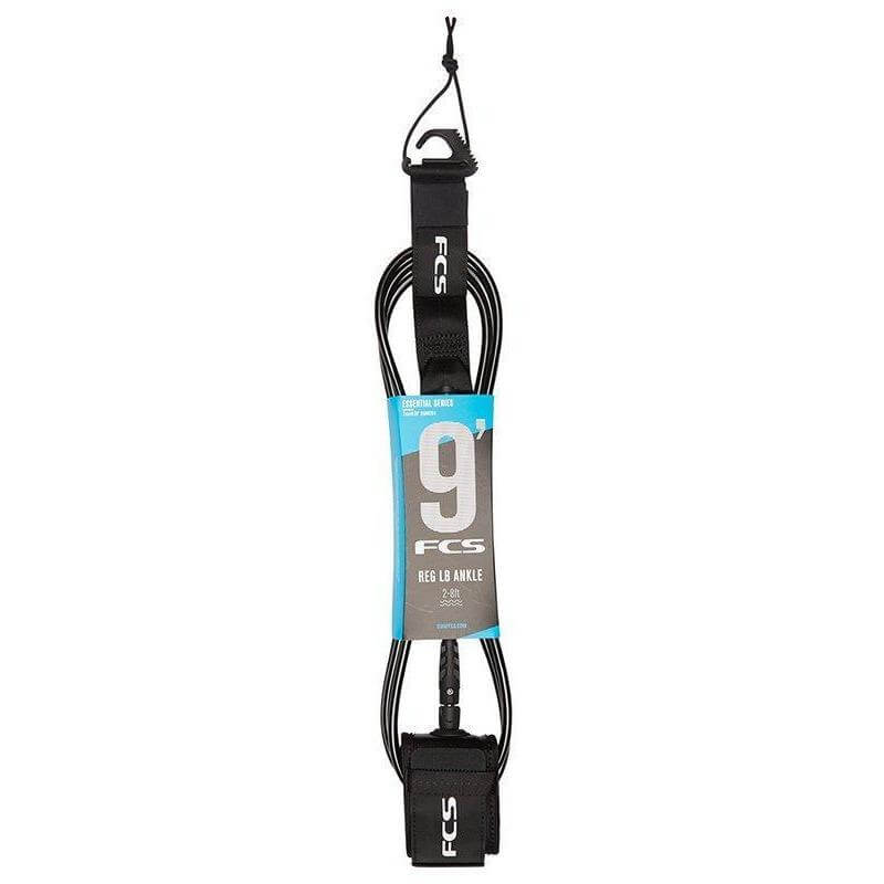 FCS 9'0" Regular Leash Longboard Ankle - Black