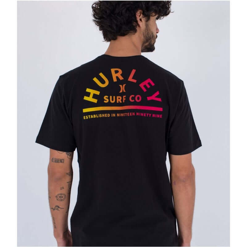 Hurley Herren T-Shirt Everyday half moon - black