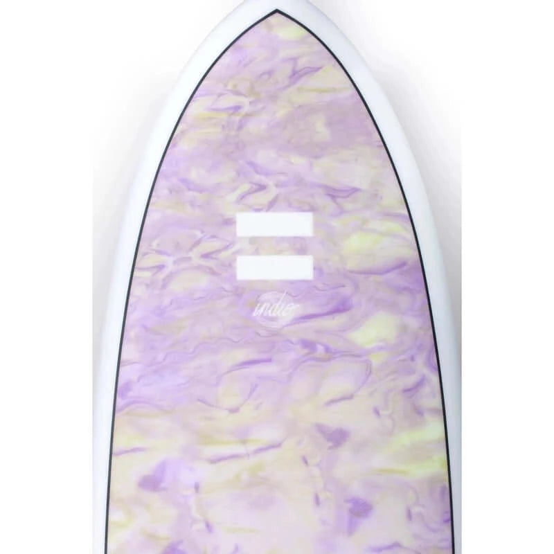 Indio Endurance Surfboard 5'7" Combo Swirl 31.7L - swirl effect purple yellow