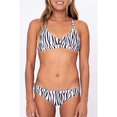 MAIN Design Damen Bikini Top Spaghetti - zebra