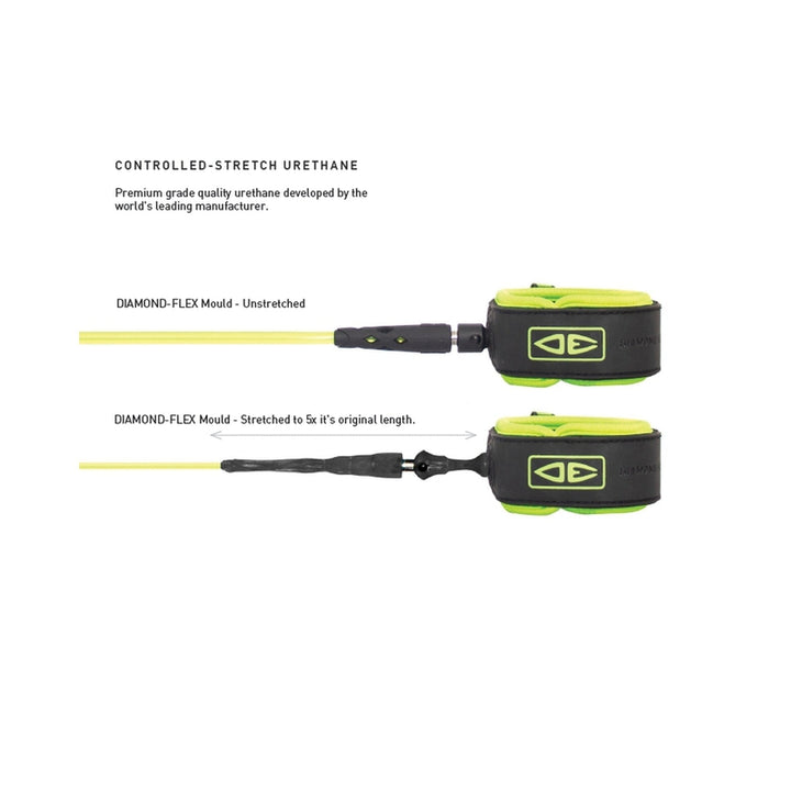 Ocean & Earth 6'0" Regular Moulded Leash - black