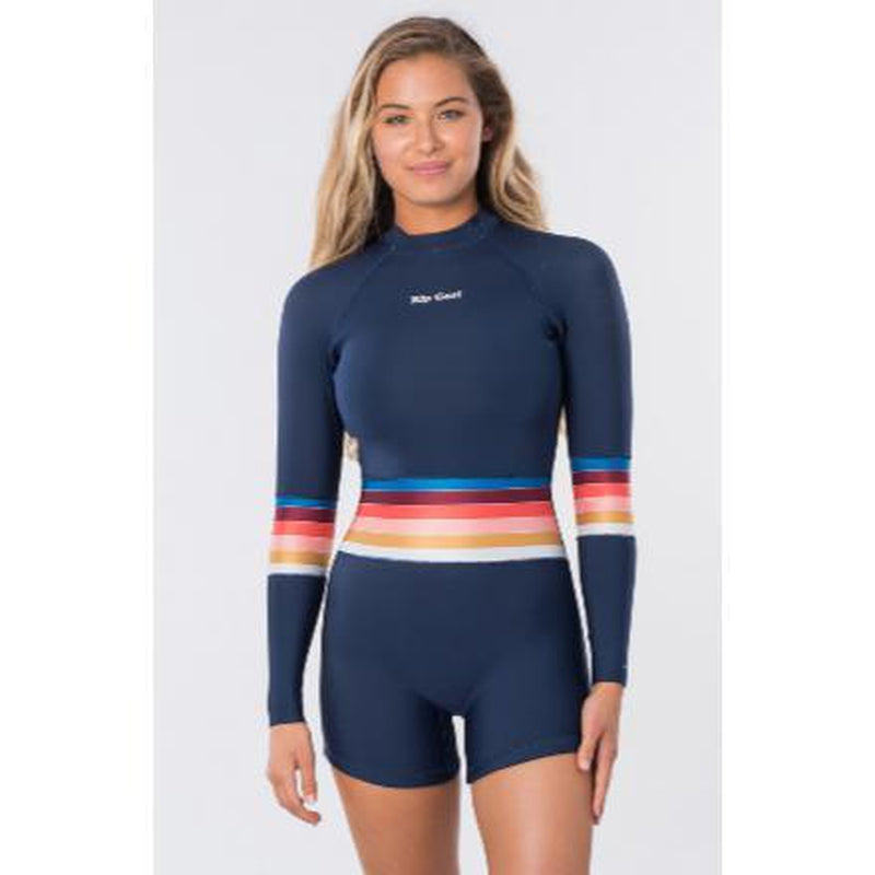 Rip Curl Damen G - Bomb 2/2mm Steamer langarm / kurzbein Back Zip - stripe