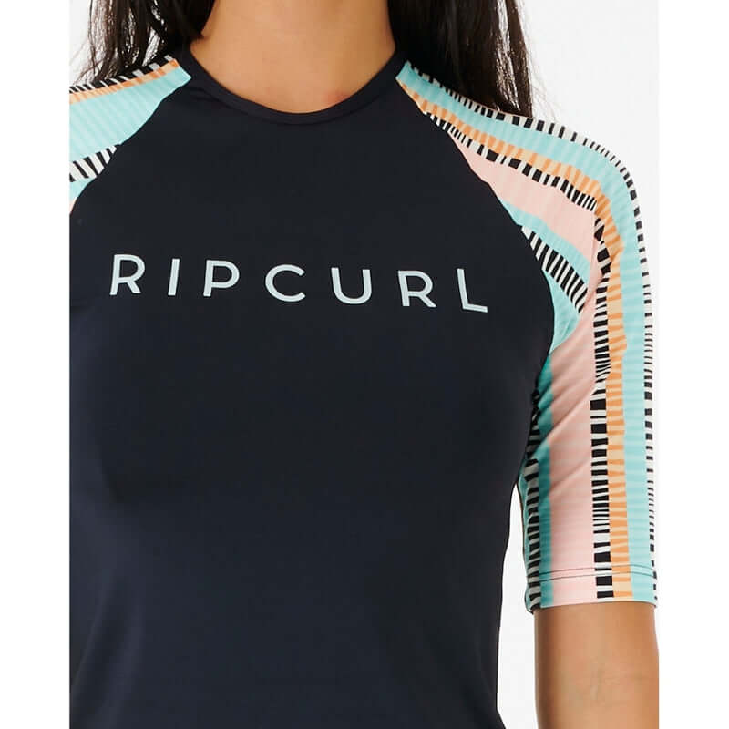 Rip Curl Damen Lycra Ripple Effect, kurzarm - black