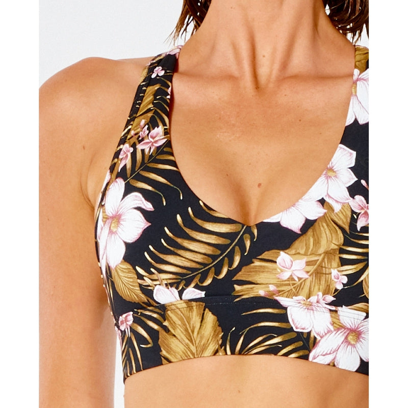 Rip Curl Damen Sport / Bikini Top Playabella Crop - black floral