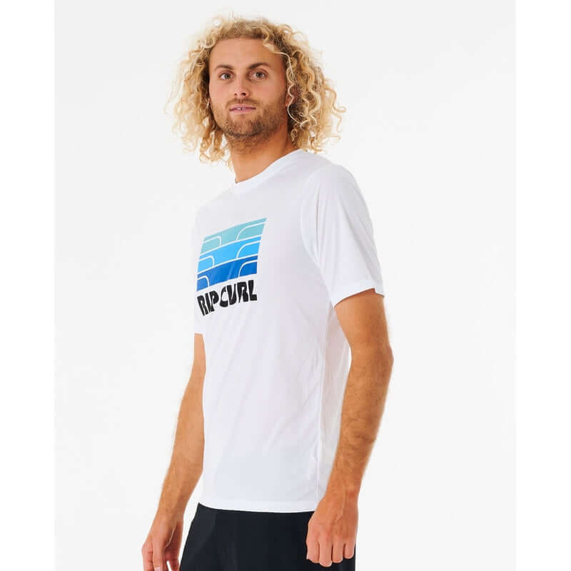 Rip Curl Herren Lycra Surf Revival Peak, kurzarm - white