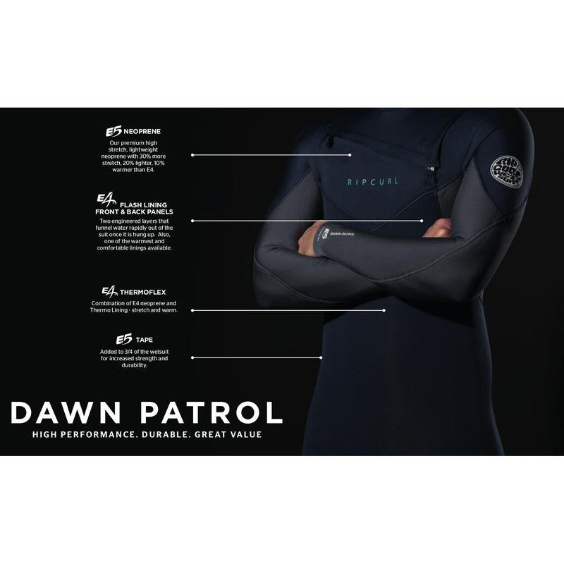 Rip Curl Herren Neoprenanzug Dawn Patrol E5 3/2mm Chestzip - Black