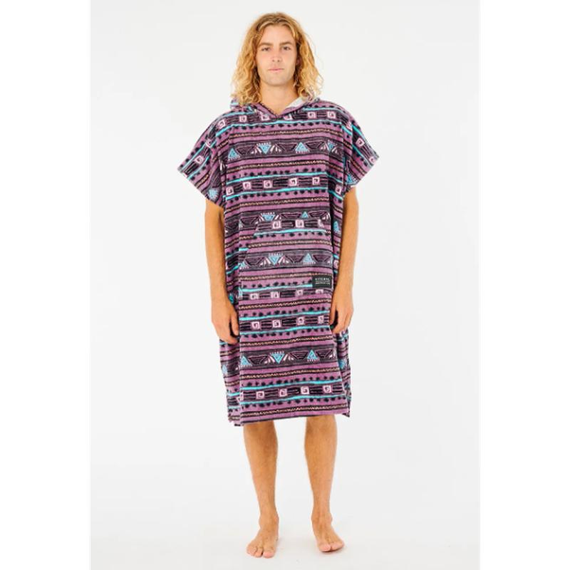 Rip Curl Poncho Combo Print Hooded Towel - purple