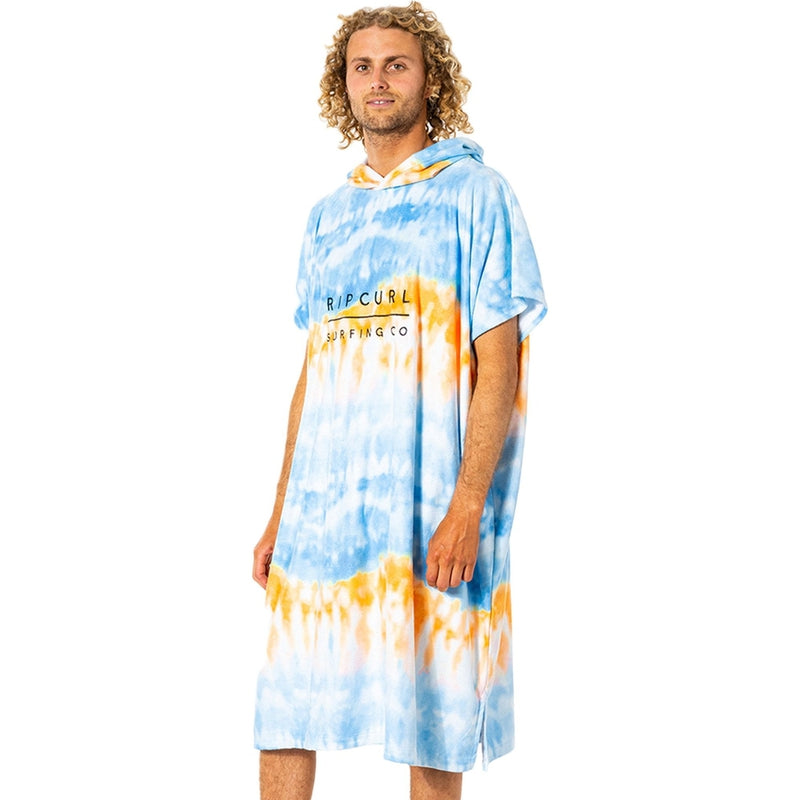 Rip Curl Poncho Unisex Mix Up Hooded Towel - blue/orange tyedye