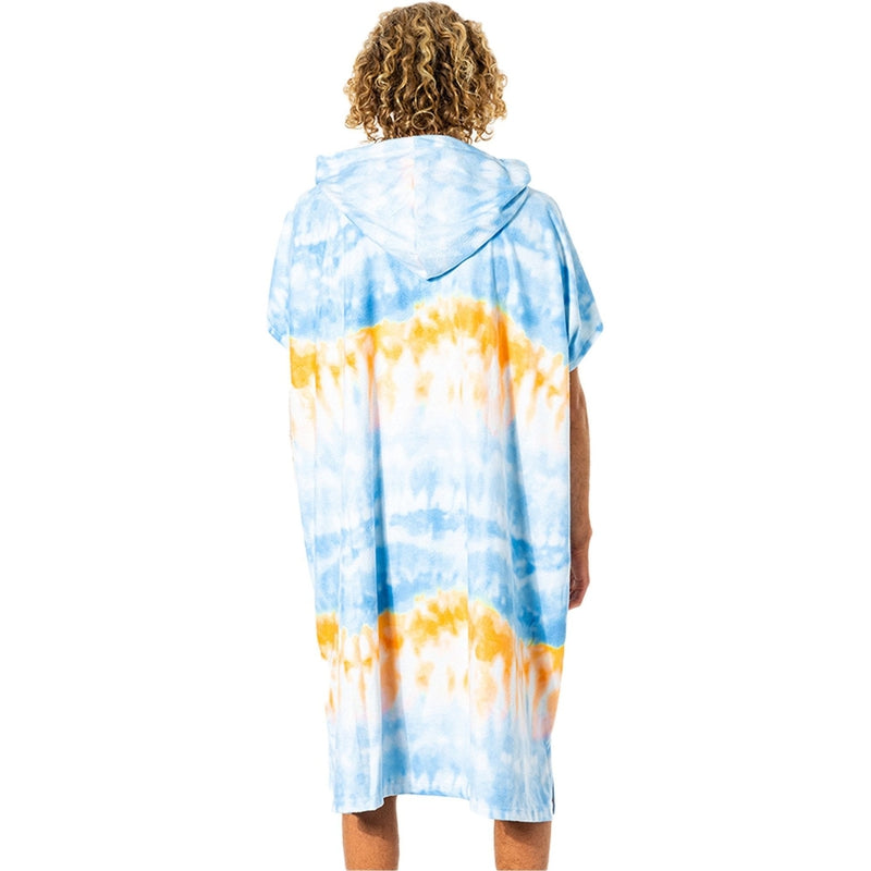 Rip Curl Poncho Unisex Mix Up Hooded Towel - blue/orange tyedye