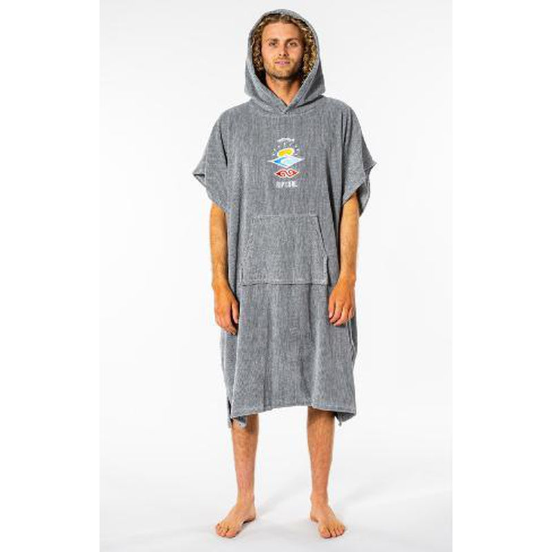 Rip Curl Poncho Wet As Hooded Towel - grey striped