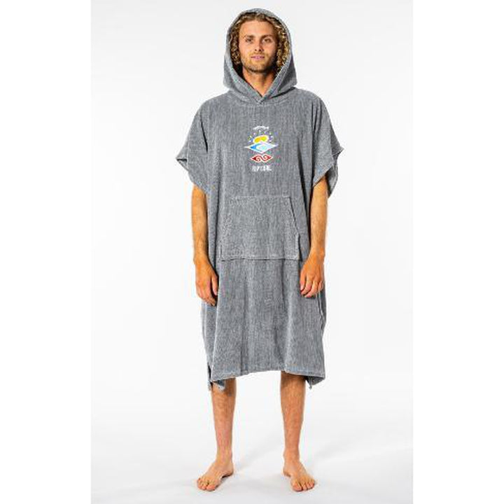 Rip Curl Poncho Wet As Hooded Towel - grey striped