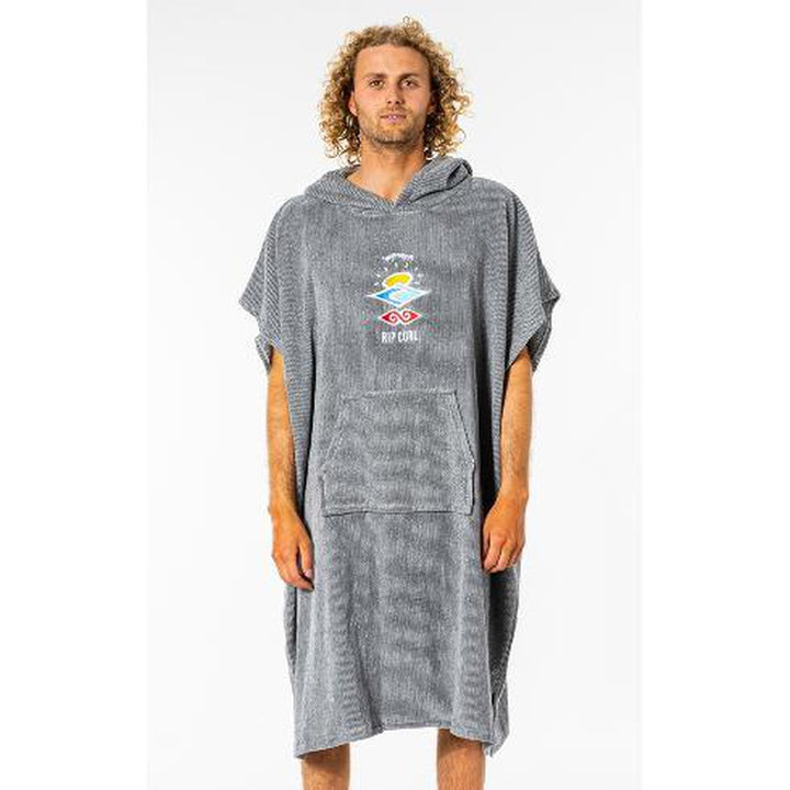 Rip Curl Poncho Wet As Hooded Towel - grey striped