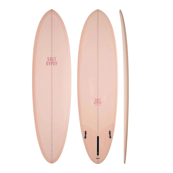 Salt Gypsy 6'8'' Mid Tide Single Fin Surfboard 41L - Blush Tint