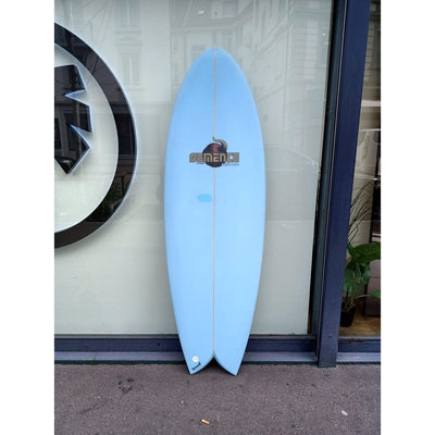 Semente Surfboard Retro Twin Fin Fish 5'6", 31.8L - babyblue